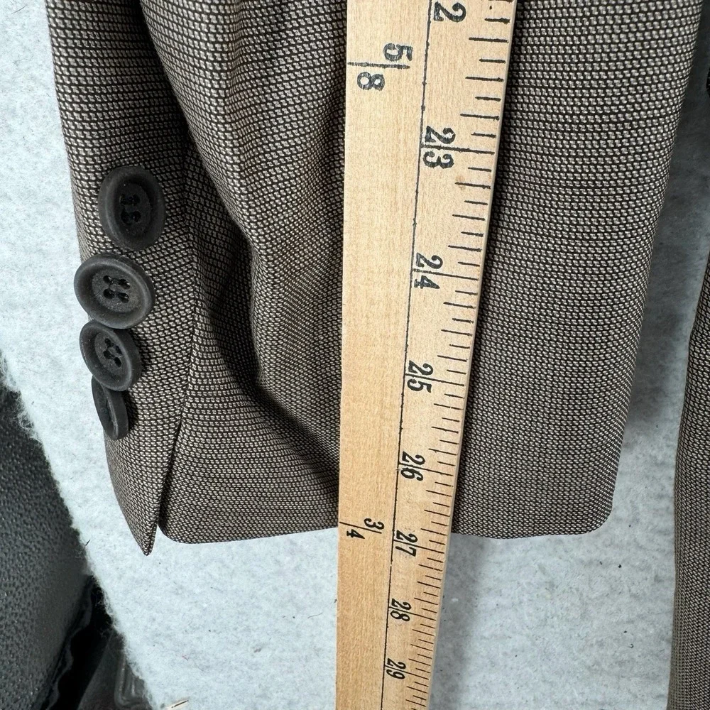 Stafford Coat Jacket Mens 44L Merino Wool Brown Suit‎ Super 100s 3 Button NEW